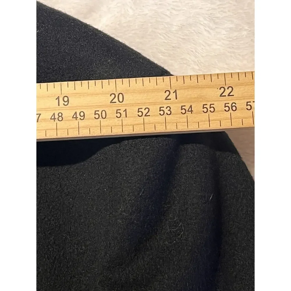 Jos A Bank Mens 44R Black Wool Topcoat Overcoat Knee-Length Walking Coat